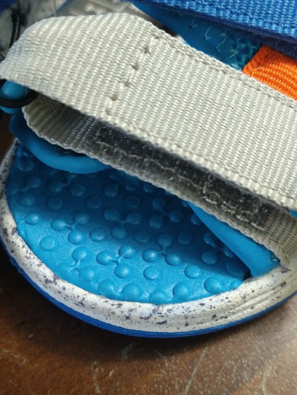 Wonder Nation Blue, White and Orange Kids Adjustable Sandals
